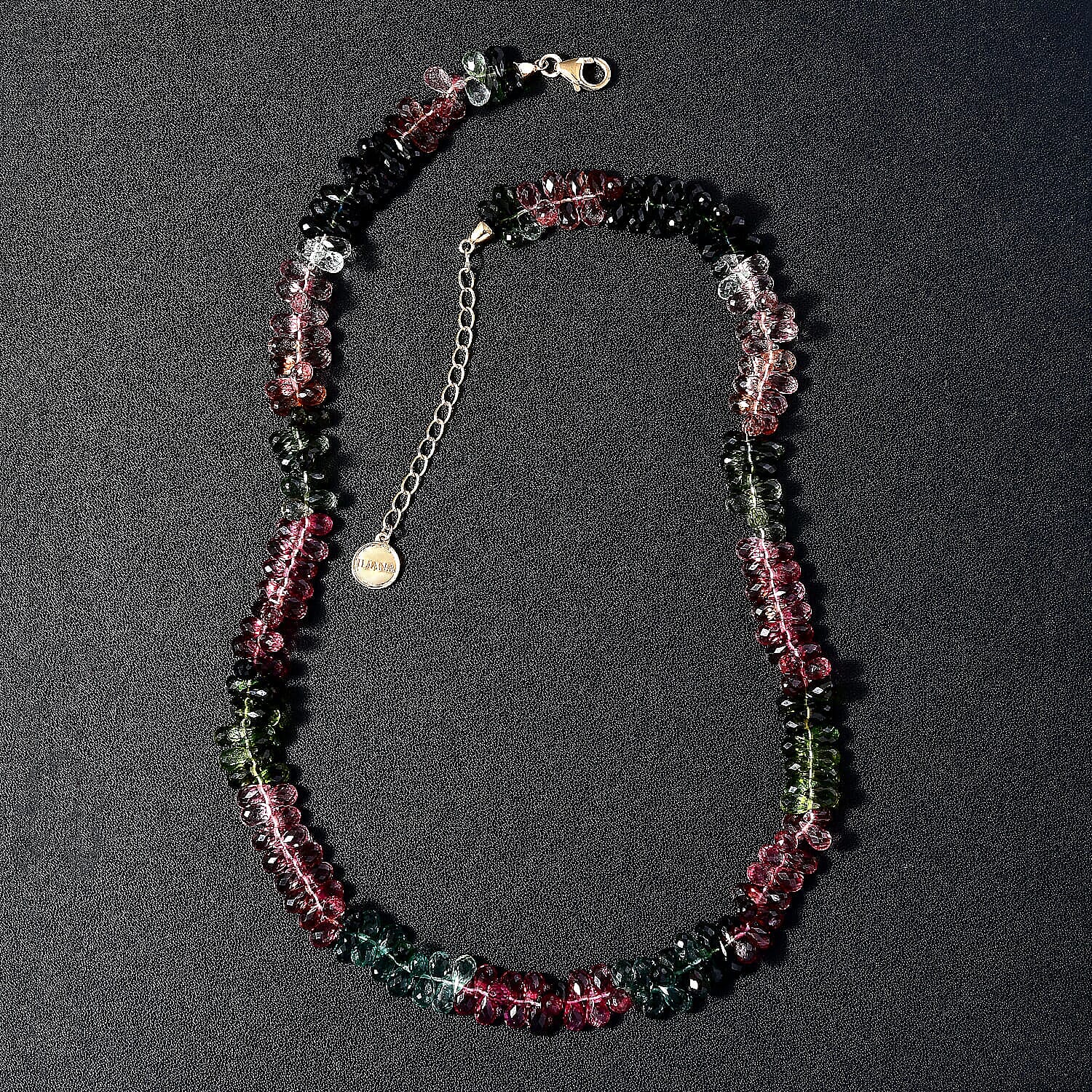 Certified & Appraised Iliana 18K Yellow Gold AAAA Multi-Tourmaline Beaded Graduated Necklace 18 Inches with 2 Inch Extender 135.00 ctw