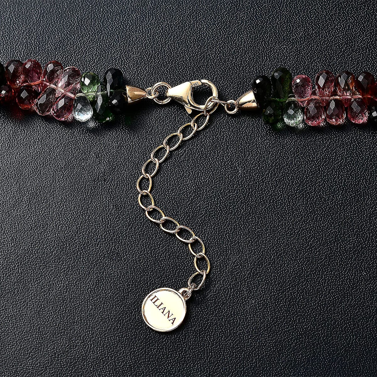 Certified & Appraised Iliana 18K Yellow Gold AAAA Multi-Tourmaline Beaded Graduated Necklace 18 Inches with 2 Inch Extender 135.00 ctw image number 5