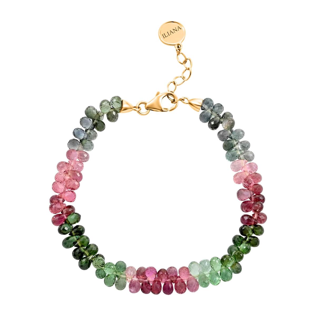 JCK Closeout Iliana 18K Yellow Gold AAA Multi-Tourmaline Beaded Graduation Bracelet (7-8In) 40.00 ctw image number 0