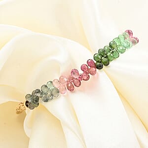 Iliana 18K Yellow Gold AAA Multi-Tourmaline Beaded Graduated Bracelet (7-8In) 40.00 ctw