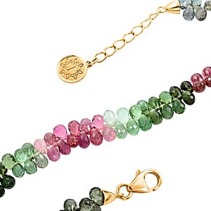 Iliana 18K Yellow Gold AAA Multi-Tourmaline Beaded Graduated Bracelet (7-8In) 40.00 ctw