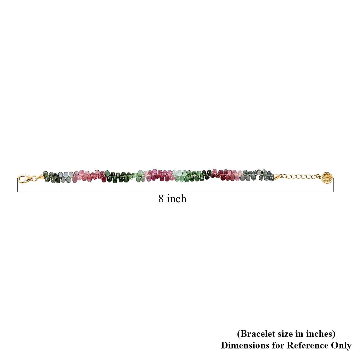 Iliana 18K Yellow Gold AAA Multi-Tourmaline Beaded Graduated Bracelet (7-8In) 40.00 ctw