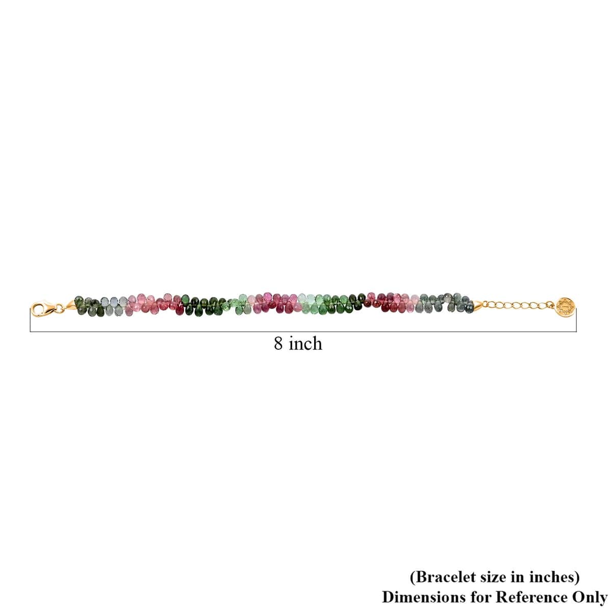 JCK Closeout Iliana 18K Yellow Gold AAA Multi-Tourmaline Beaded Graduation Bracelet (7-8In) 40.00 ctw image number 4