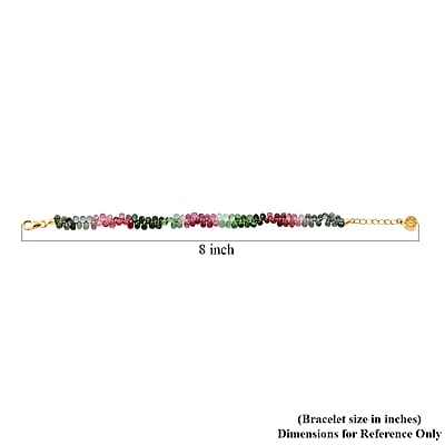 Iliana 18K Yellow Gold AAA Multi-Tourmaline Beaded Graduated Bracelet (7-8In) 40.00 ctw