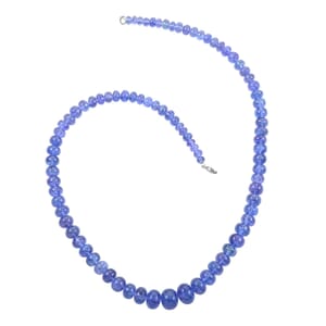 Rhapsody 950 Platinum AAAA Tanzanite Beaded Graduation Necklace 18 Inches 250.00 ctw