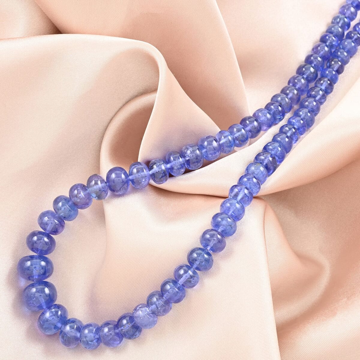 Rhapsody 950 Platinum AAAA Tanzanite Beaded Graduation Necklace 18 Inches 250.00 ctw image number 1