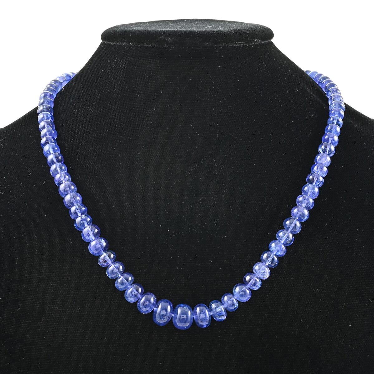Rhapsody 950 Platinum AAAA Tanzanite Beaded Graduation Necklace 18 Inches 250.00 ctw image number 2