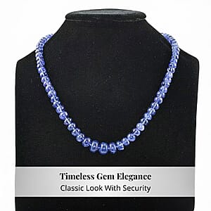 Rhapsody 950 Platinum AAAA Tanzanite Beaded Graduated Necklace 18 Inches 250.00 ctw