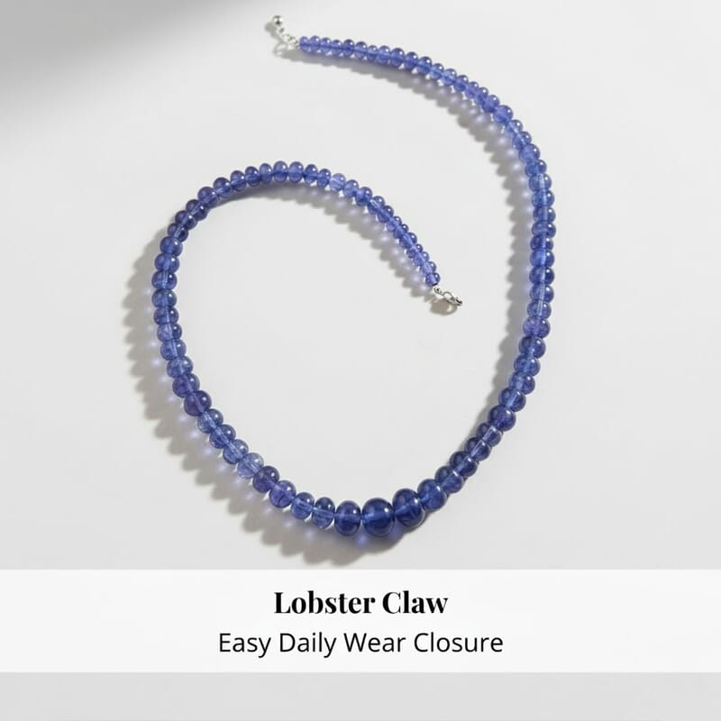 Rhapsody 950 Platinum AAAA Tanzanite Beaded Graduated Necklace 18 Inches 250.00 ctw