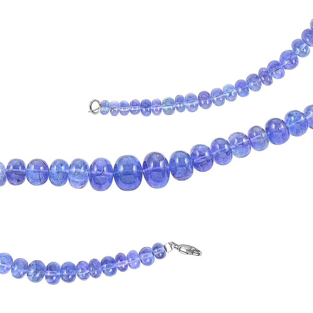 Rhapsody 950 Platinum AAAA Tanzanite Beaded Graduated Necklace 18 Inches 250.00 ctw image number 6