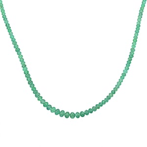 Certified & Appraised Rhapsody 950 Platinum AAAA Kagem Zambian Emerald Beaded Graduation Necklace 18 Inches 50.00 ctw