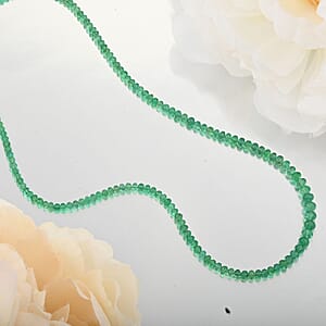 Certified & Appraised Rhapsody 950 Platinum AAAA Kagem Zambian Emerald Beaded Graduation Necklace 18 Inches 50.00 ctw