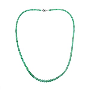 Certified & Appraised Rhapsody 950 Platinum AAAA Kagem Zambian Emerald Beaded Graduation Necklace 18 Inches 50.00 ctw