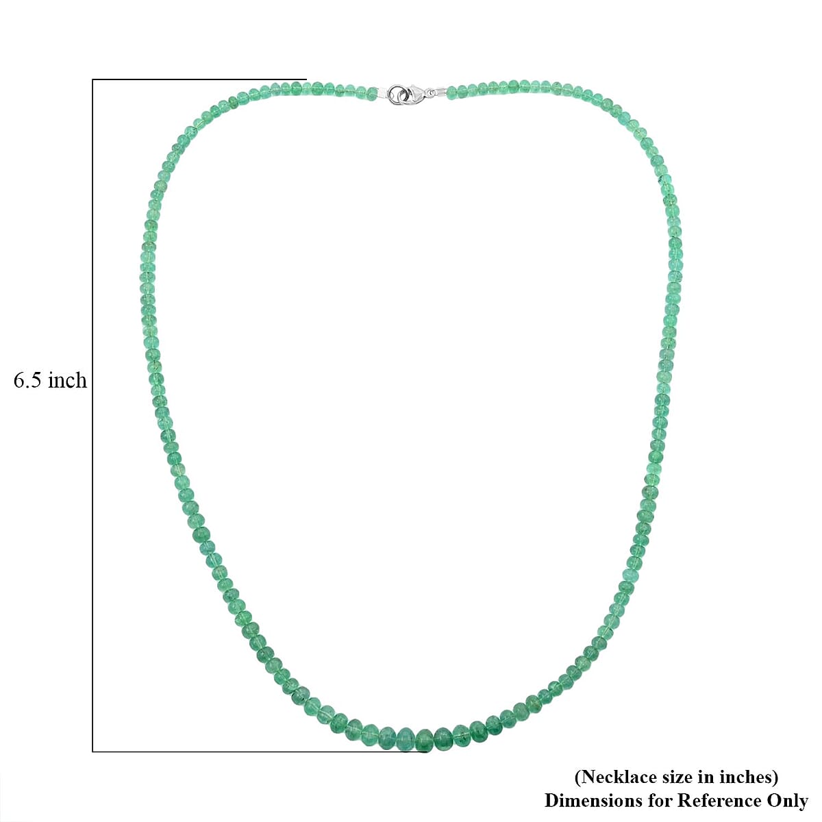 Certified & Appraised Rhapsody 950 Platinum AAAA Kagem Zambian Emerald Beaded Graduation Necklace 18 Inches 50.00 ctw image number 5