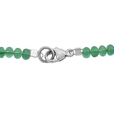 Certified & Appraised Rhapsody 950 Platinum AAAA Kagem Zambian Emerald Beaded Graduation Necklace 18 Inches 50.00 ctw