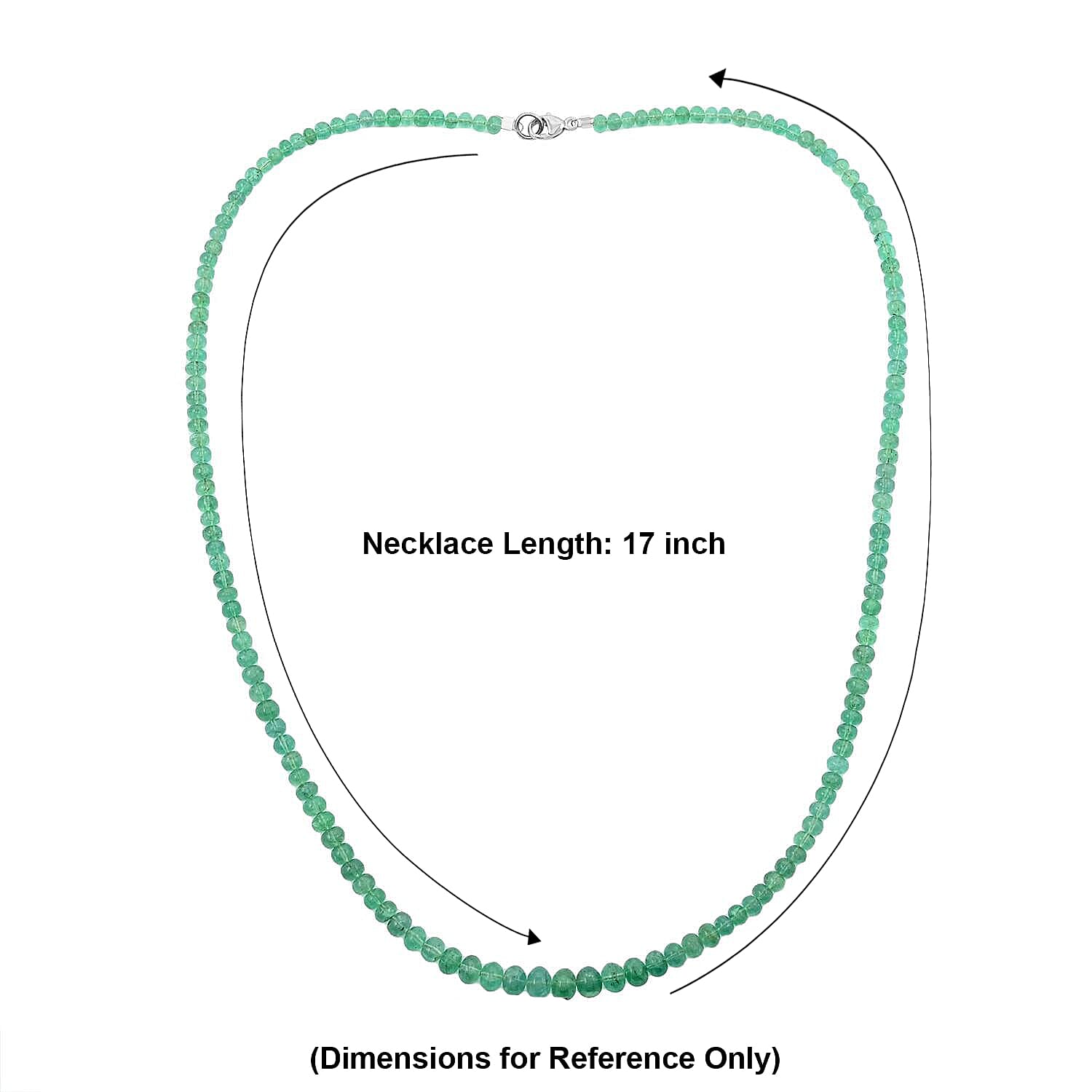 Certified & Appraised Rhapsody 950 Platinum AAAA Kagem Zambian Emerald Beaded Graduation Necklace 18 Inches 50.00 ctw