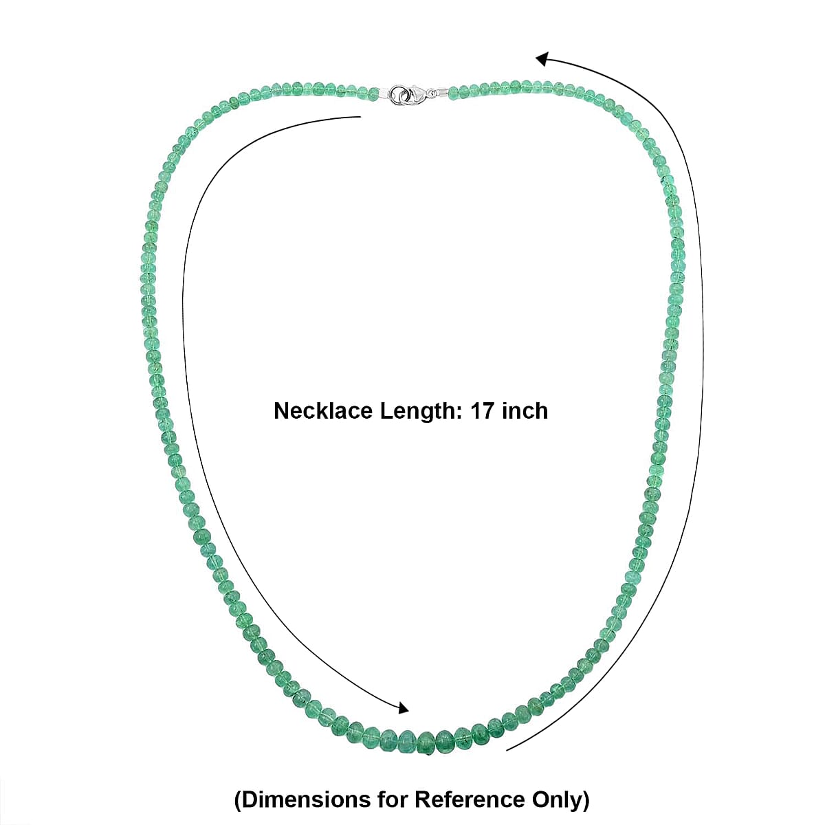Certified & Appraised Rhapsody 950 Platinum AAAA Kagem Zambian Emerald Beaded Graduation Necklace 18 Inches 50.00 ctw image number 6