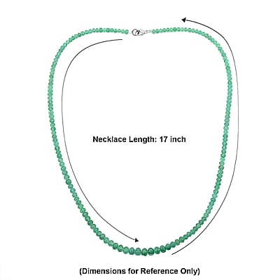 Certified & Appraised Rhapsody 950 Platinum AAAA Kagem Zambian Emerald Beaded Graduation Necklace 18 Inches 50.00 ctw