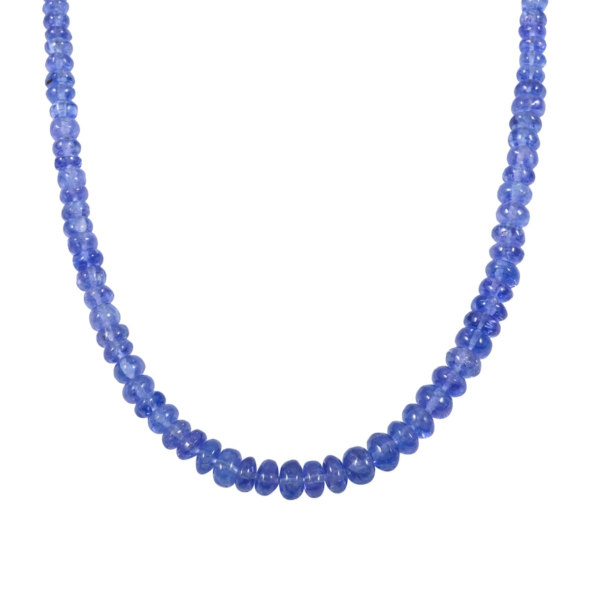 Certified & Appraised Rhapsody 950 Platinum AAAA Tanzanite Beaded Graduation Necklace 18 Inches 60.00 ctw image number 0