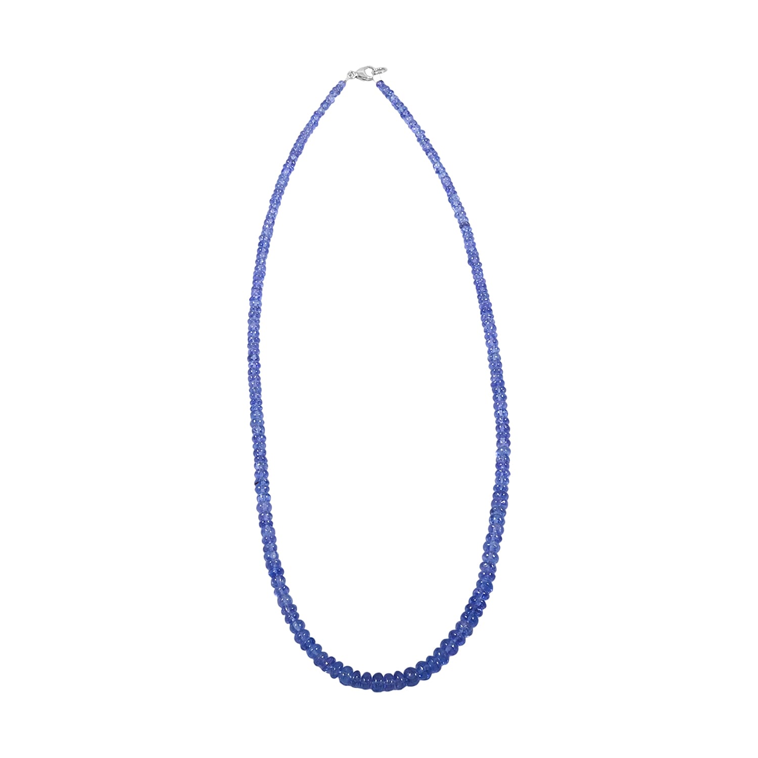 Rhapsody 950 Platinum AAAA Tanzanite Beaded Graduated Necklace 18 Inches 60.00 ctw