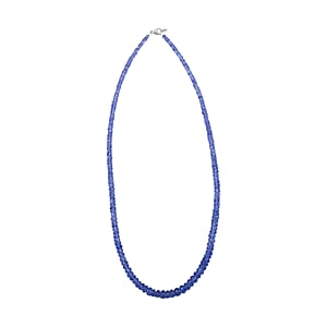  Rhapsody 950 Platinum AAAA Tanzanite Beaded Graduated Necklace 18 Inches 60.00 ctw