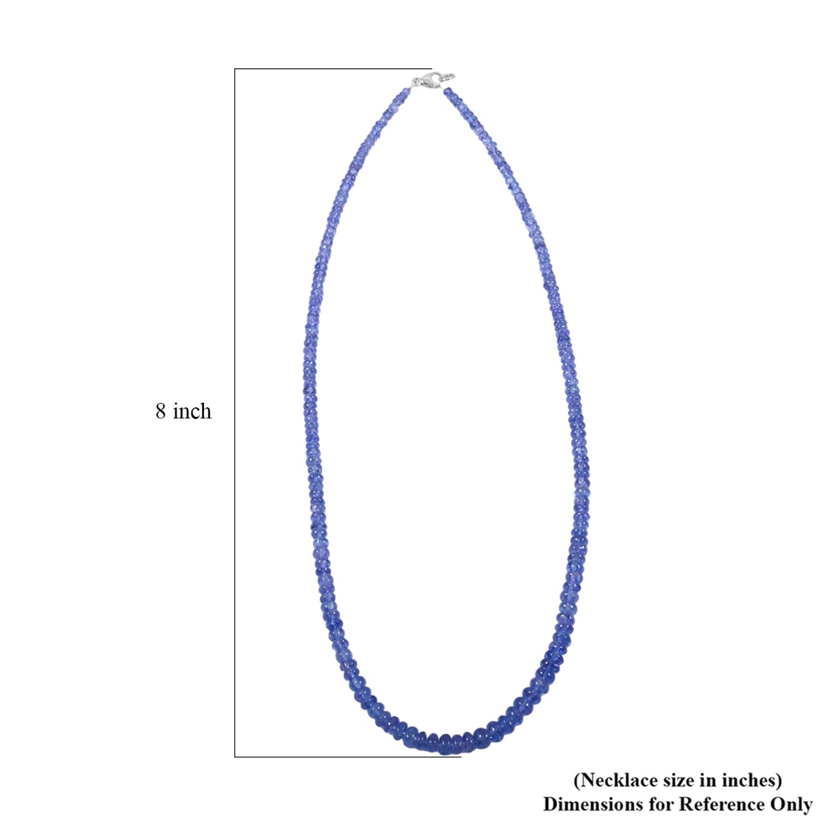 Certified & Appraised Rhapsody 950 Platinum AAAA Tanzanite Beaded Graduation Necklace 18 Inches 60.00 ctw image number 4