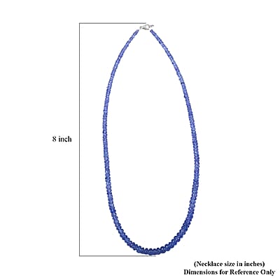 Rhapsody 950 Platinum AAAA Tanzanite Beaded Graduated Necklace 18 Inches 60.00 ctw