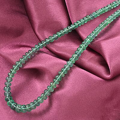 Certified & Appraised Rhapsody AAAA Kagem Zambian Emerald 70.00 ctw Beaded Graduation Necklace 18 Inches 950 Platinum