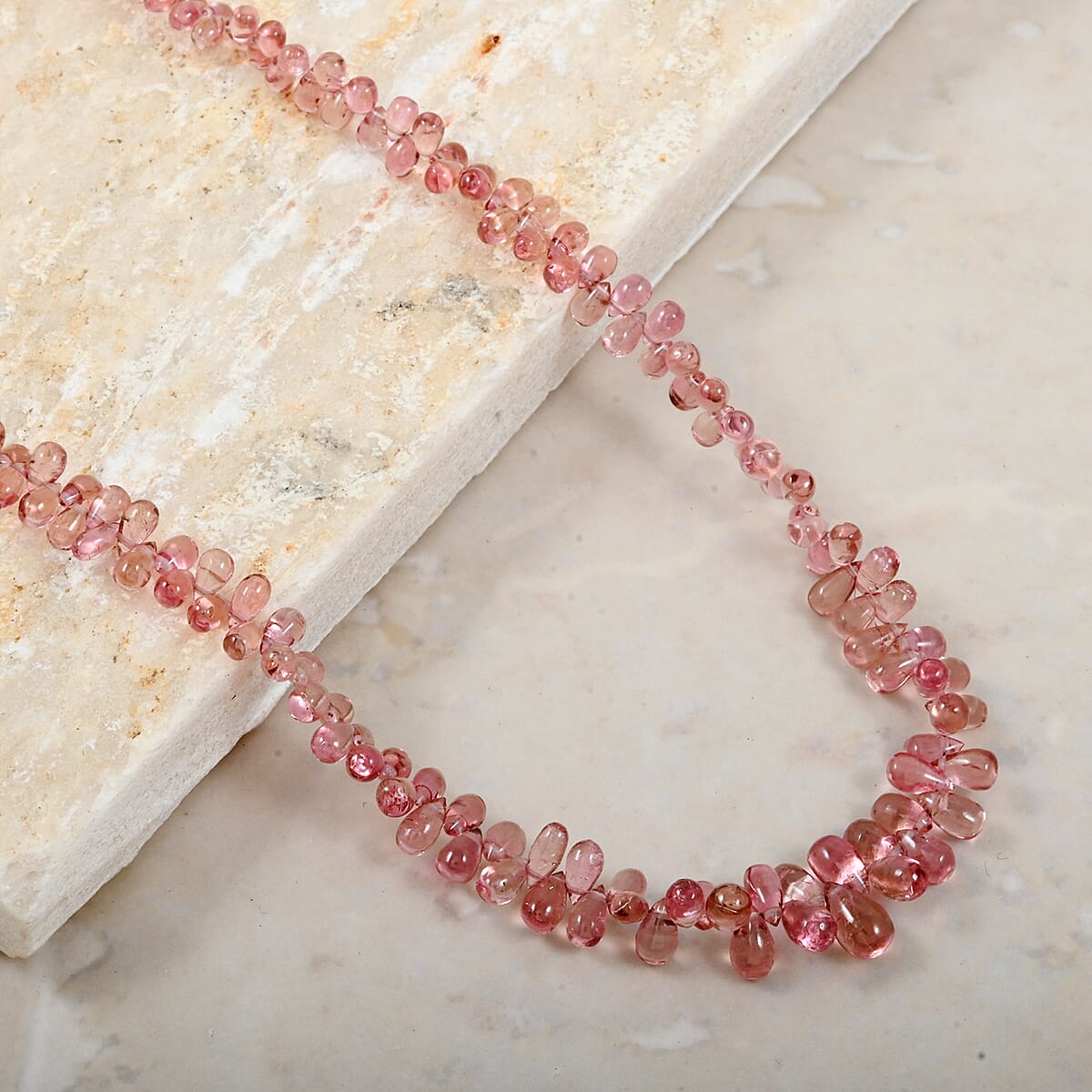 Certified & Appraised Rhapsody 950 Platinum AAA Pink Tourmaline Beaded Graduation Necklace 18 Inches 40.00 ctw image number 1