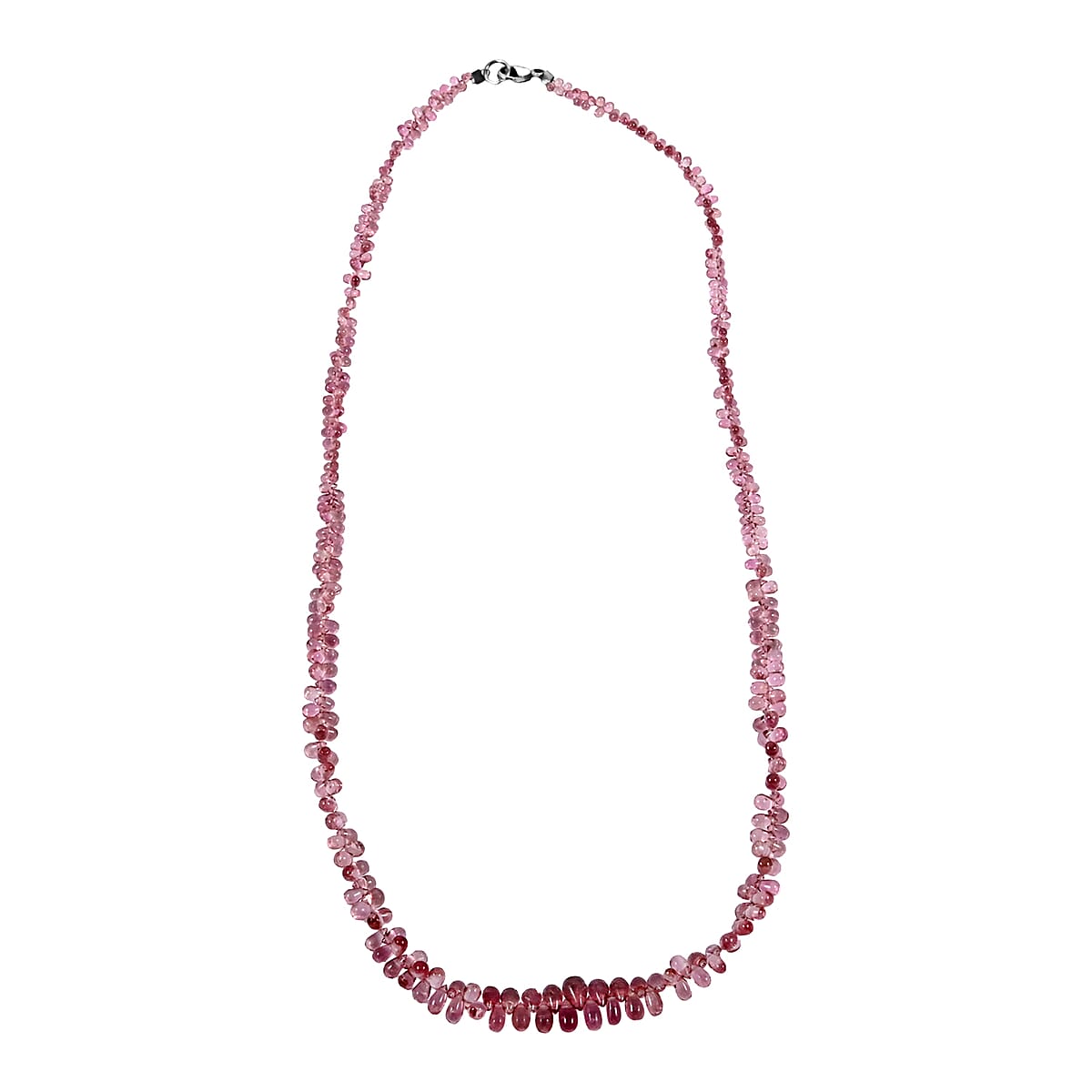 Certified & Appraised Rhapsody 950 Platinum AAA Pink Tourmaline Beaded Graduation Necklace 18 Inches 40.00 ctw image number 2