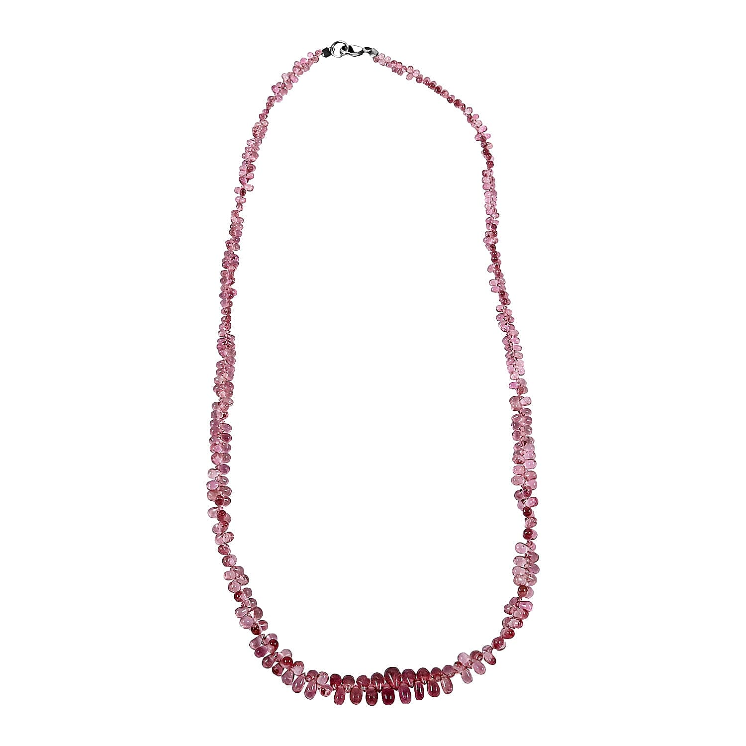 Certified & Appraised Rhapsody 950 Platinum AAA Morro Redondo Pink Tourmaline Beaded Graduation Necklace 18 Inches 40.00 ctw