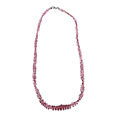Certified & Appraised Rhapsody 950 Platinum AAA Morro Redondo Pink Tourmaline Beaded Graduation Necklace 18 Inches 40.00 ctw