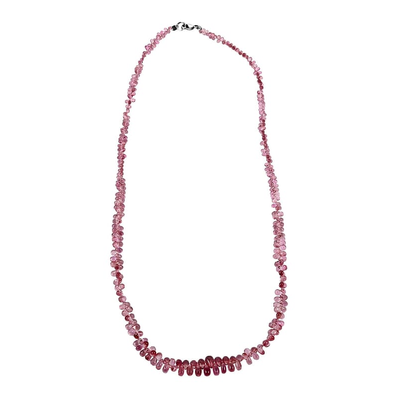 Certified & Appraised Rhapsody 950 Platinum AAA Morro Redondo Pink Tourmaline Beaded Graduation Necklace 18 Inches 40.00 ctw