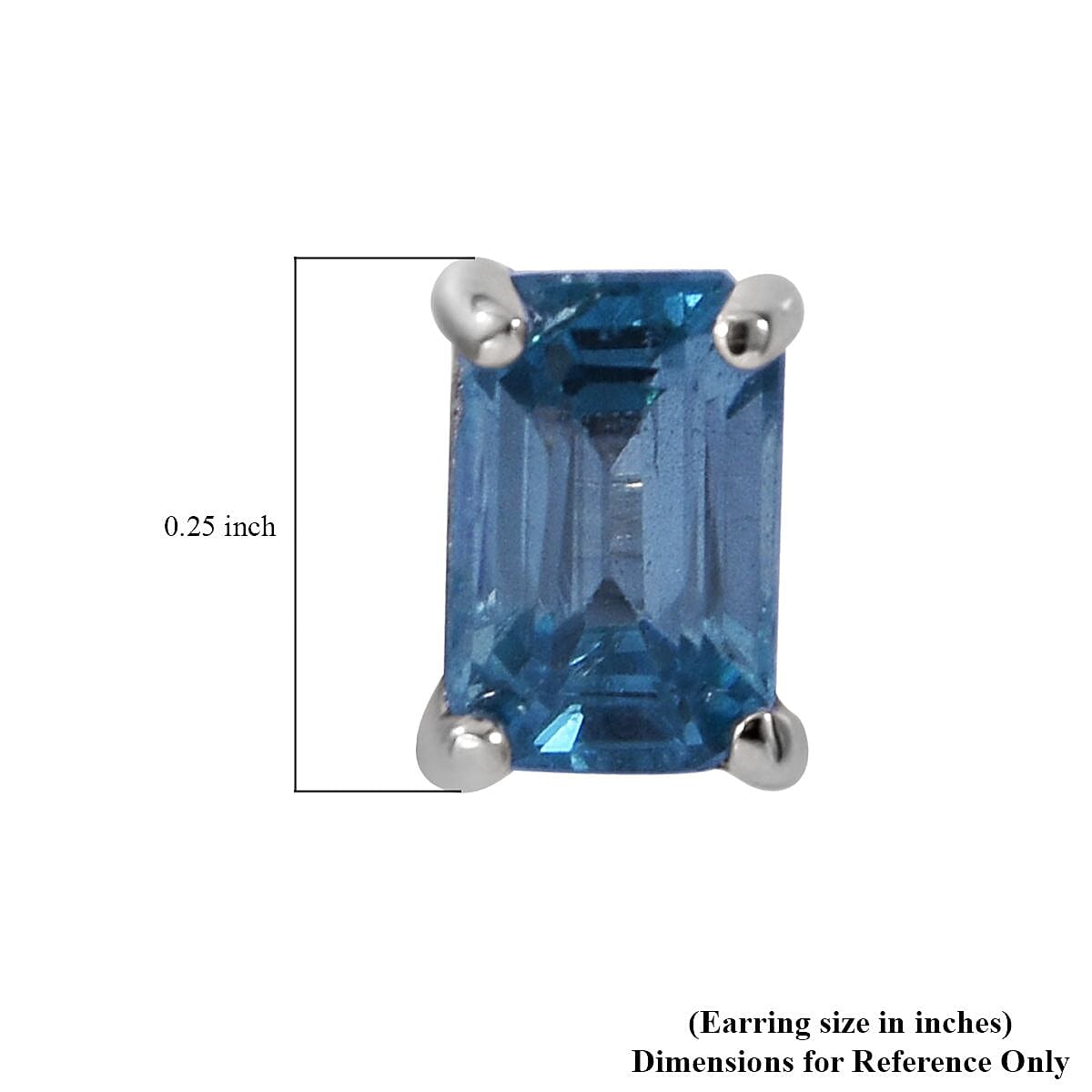 Cambodian Blue Zircon Solitaire Stud Earrings in Platinum Over Sterling Silver 1.80 ctw