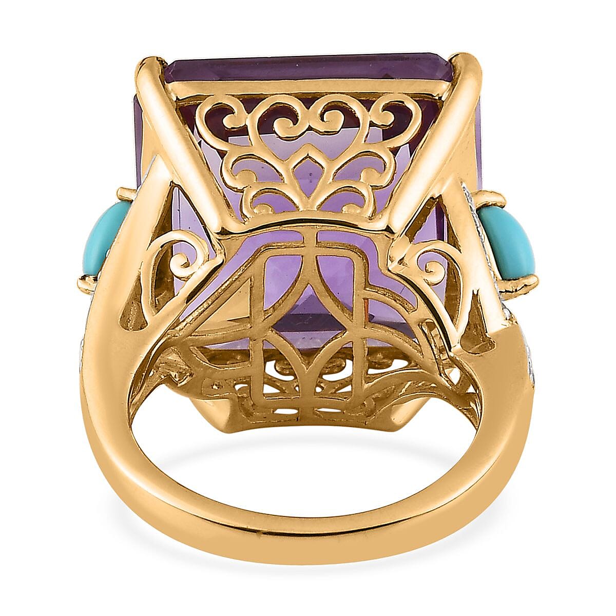 Premium Moroccan Amethyst and Multi Gemstone Ring in Vermeil Yellow Gold Over Sterling Silver (Size 10.0) 26.90 ctw