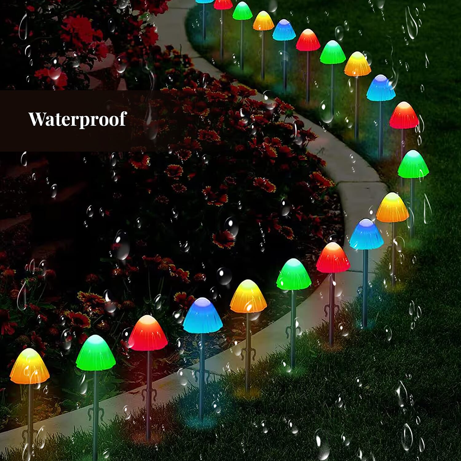 Mushroom Pattern Solar Powered Outdoor String Lights (3.5 m)