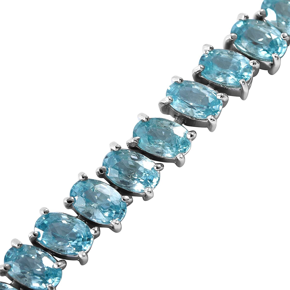 Cambodian Blue Zircon Tennis Bracelet in Platinum Over Sterling Silver (6.50 In) 23.90 ctw image number 1