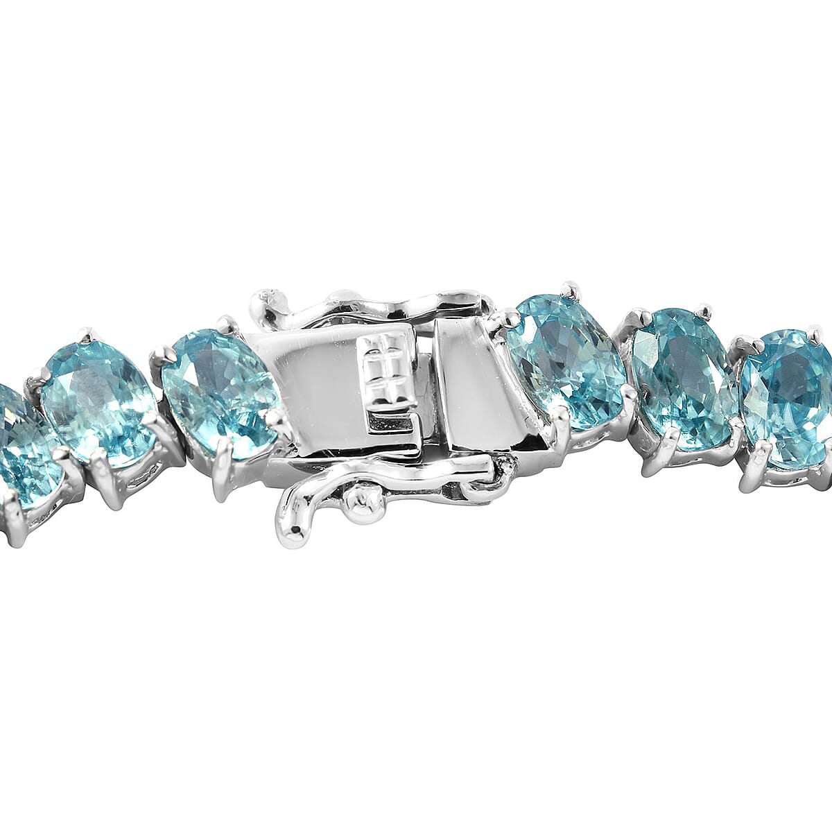 Cambodian Blue Zircon Tennis Bracelet in Platinum Over Sterling Silver (6.50 In) 23.90 ctw image number 2