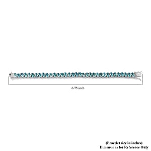 Cambodian Blue Zircon Tennis Bracelet in Platinum Over Sterling Silver (6.50 In) 23.90 ctw