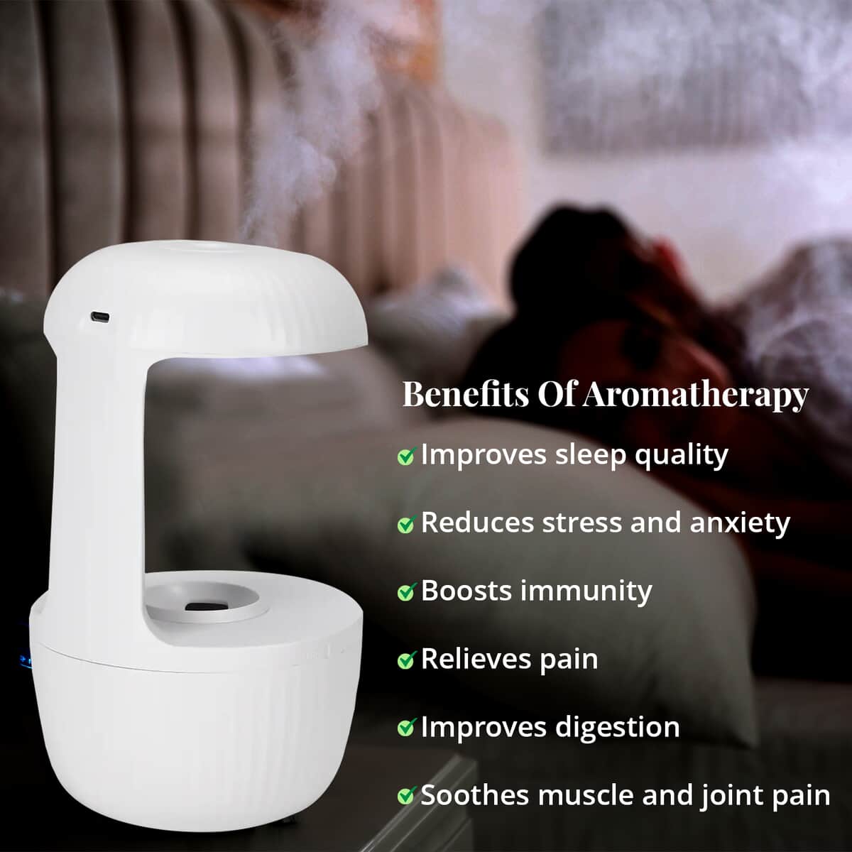 Homesmart Portable Aroma Humidifier with 10 Essential Oil (500ml Capacity) image number 4