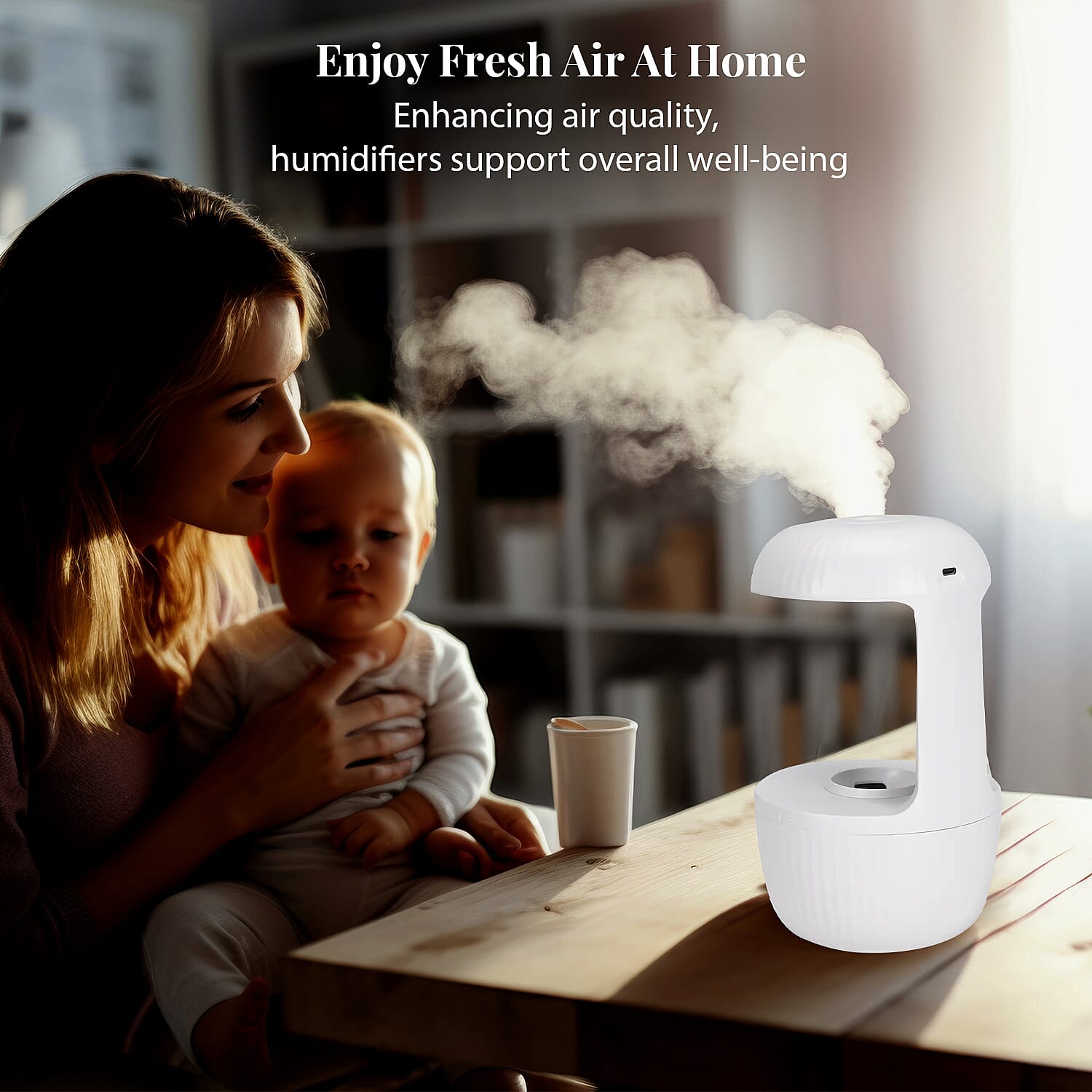 Homesmart Portable Aroma Humidifier with 10 Essential Oil (500ml Capacity)