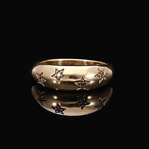 Champagne Diamond 0.05 ctw Ring in Vermeil Yellow Gold Over Sterling Silver (Size 8.0)