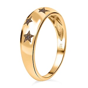 Champagne Diamond 0.05 ctw Ring in Vermeil Yellow Gold Over Sterling Silver (Size 8.0)