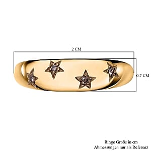 Champagne Diamond 0.05 ctw Ring in Vermeil Yellow Gold Over Sterling Silver (Size 8.0)