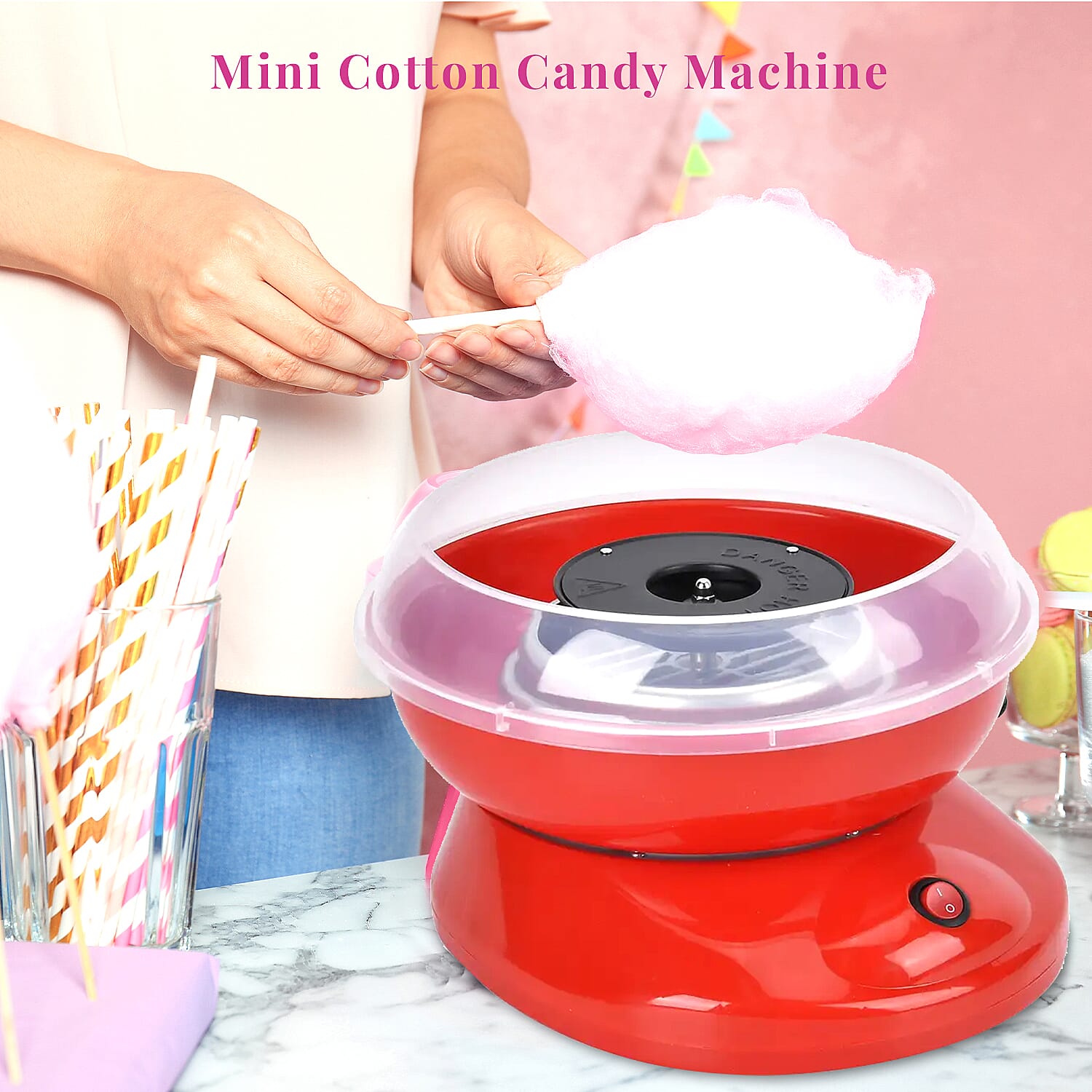 Red Color Mini Cotton Candy Machine