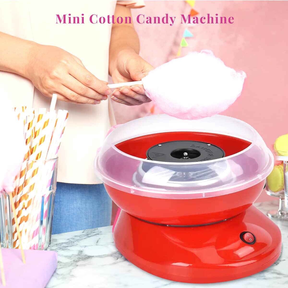 Red Color Mini Cotton Candy Machine image number 1