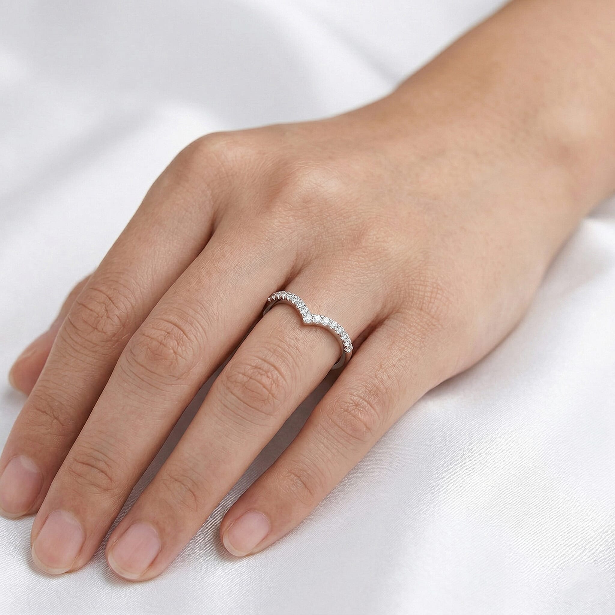 Moissanite 0.25 ctw Ring in Platinum Over Sterling Silver (Size 11.5)