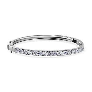 Moissanite Bangle 3.71 ctw Bracelet in Platinum Over Sterling Silver (7.0 In)