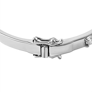 Moissanite Bangle 3.71 ctw Bracelet in Platinum Over Sterling Silver (7.0 In)