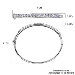 Moissanite Bangle 3.71 ctw Bracelet in Platinum Over Sterling Silver (7.0 In)